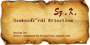 Szekszárdi Krisztina névjegykártya