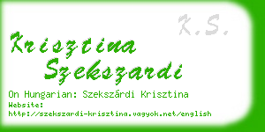 krisztina szekszardi business card